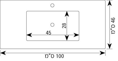 כיור משטח אינטגרלי לאמבטיה ספיין דק 100 לבן